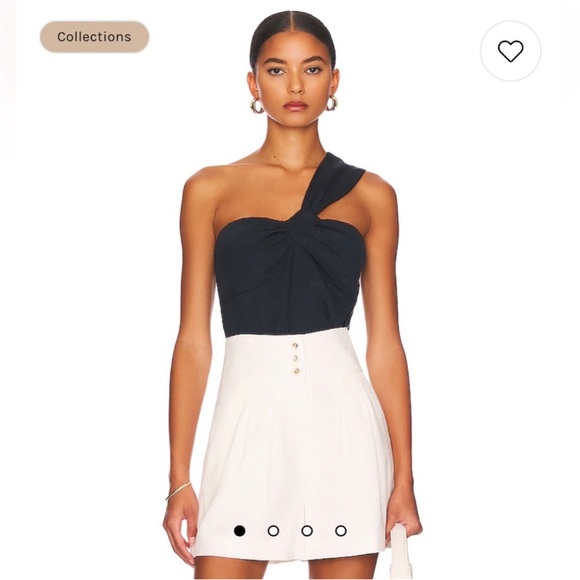 Veronica Beard Tops - NWT $328 Veronica Beard Belinda One-Shoulder Jacquard top in Ink (navy blue)